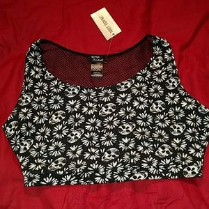 Daisy and skull crop top